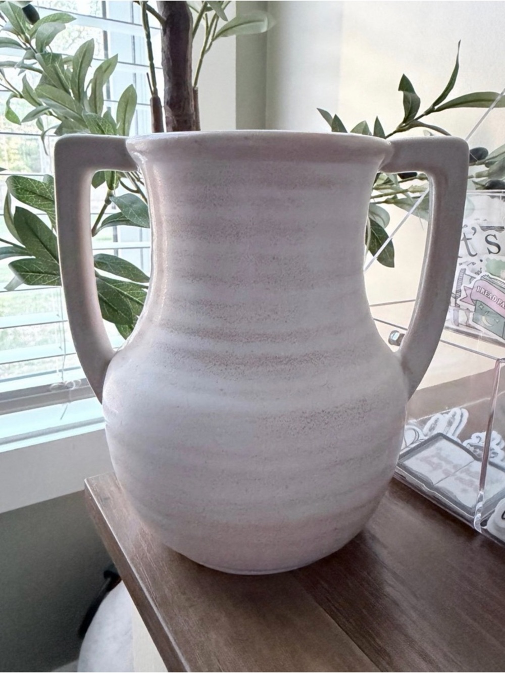 Studio McGee Cream-White Trophy Vase - Small